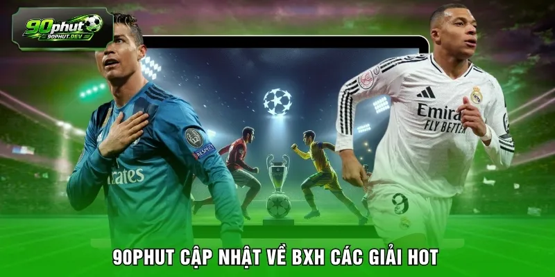90PHUT cập nhật về BXH các giải hot